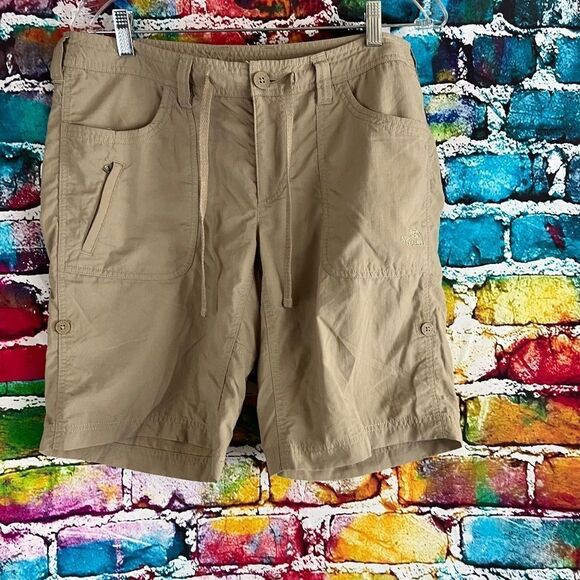 The North Face Tan Women’s Horizon Roll-Up Hiking Shorts Size 10 - Picture 1 of 8